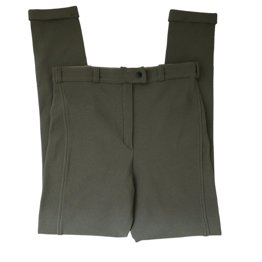 vtg 70s PIERRE D'ALBY stretch rib Riding pants F 44 US 10 12 Olive green
